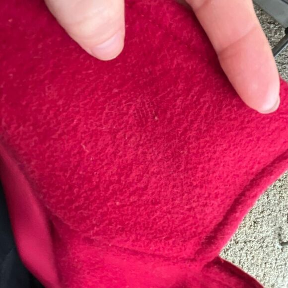 VTG Talbots Red Wool Duffle Coat Horn Toggle Jacket Lined Size M - Picture 10 of 10